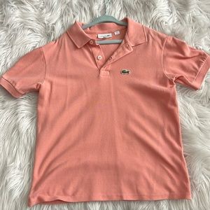 Lacoste Boys Size 10 Polo Salmon Color - size runs small